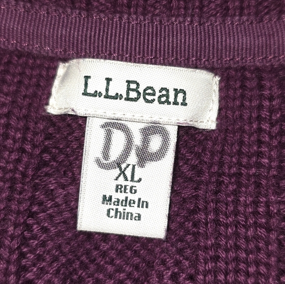L.L. Bean Double L Cable Knit Crew Neck 100% Cotton Sweater Size XL - Picture 3 of 4
